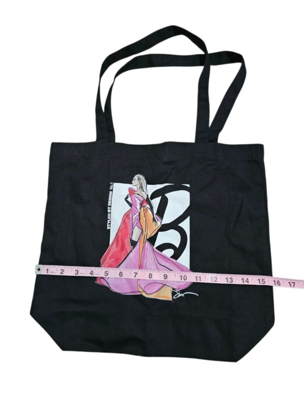 Mattel Creations Womens Large Tote Bag Black Canvas Graphic Rare Bag Barbiecore - Picture 4 of 5